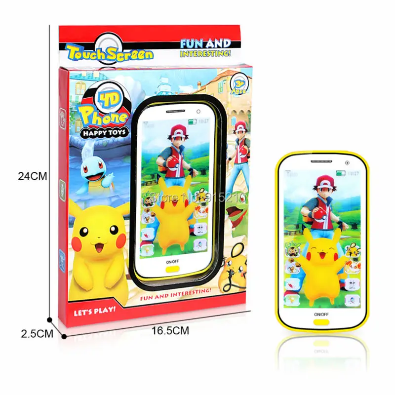 English touch screen Cartoon pokemon toy phone educational Electronic Toys music mobile phone baby phone with