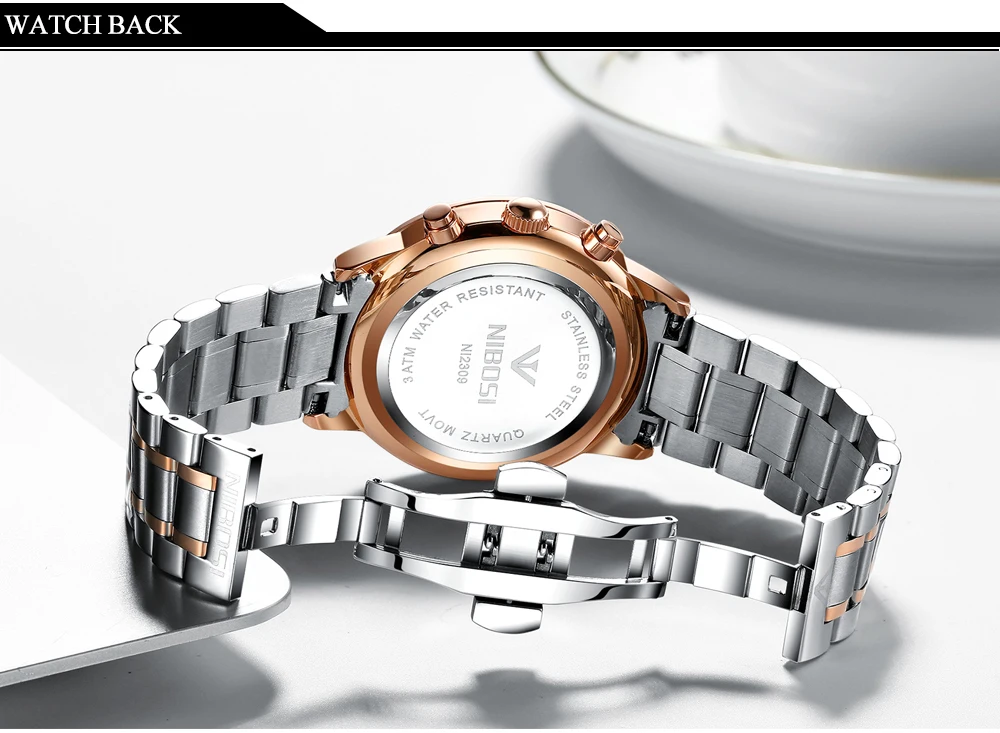 Relogio Masculino NIBOSI Luxury Men's Wristwatches Stainless Steel Sport Clock Man Gold Male Watches Top Brand Business Watch (5)