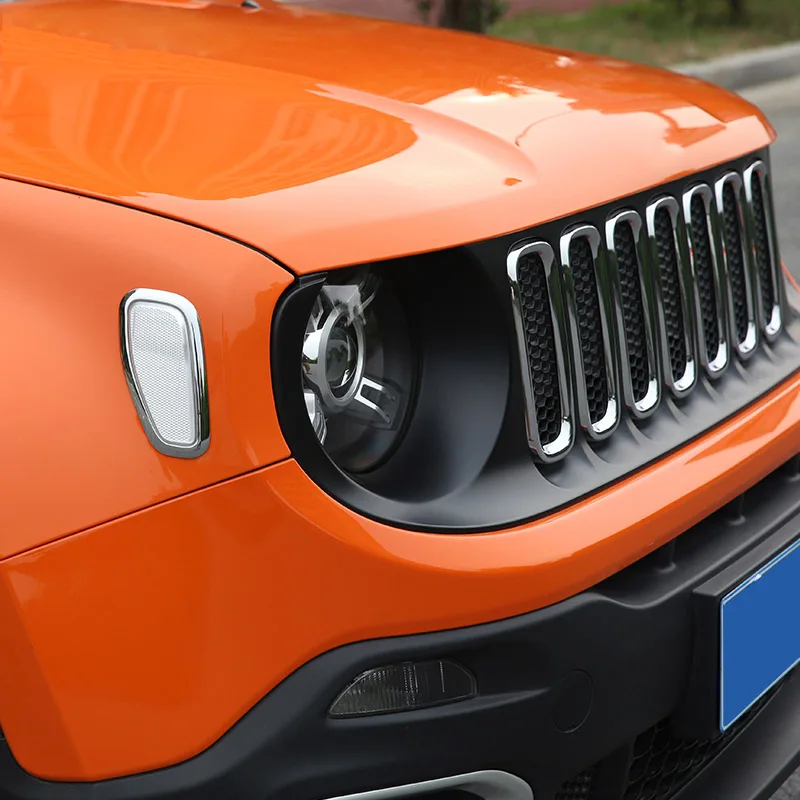 Для Jeep Renegade передняя сторона поворотник позиционный светильник хромированная крышка отделка рамка Комплект для стайлинга автомобилей