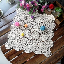 Envío gratis diseño de moda 3D flores de ganchillo cubierta de encaje para sofá reposabrazos cubierta estéreo toalla rústica vintage toalla