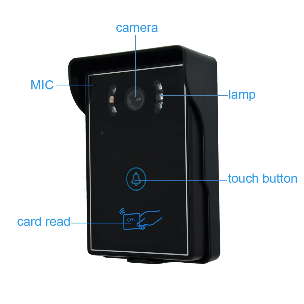 (1 комплект) видеодомофон для дома и сада телефон двери 7 дюймов монитор с RFID