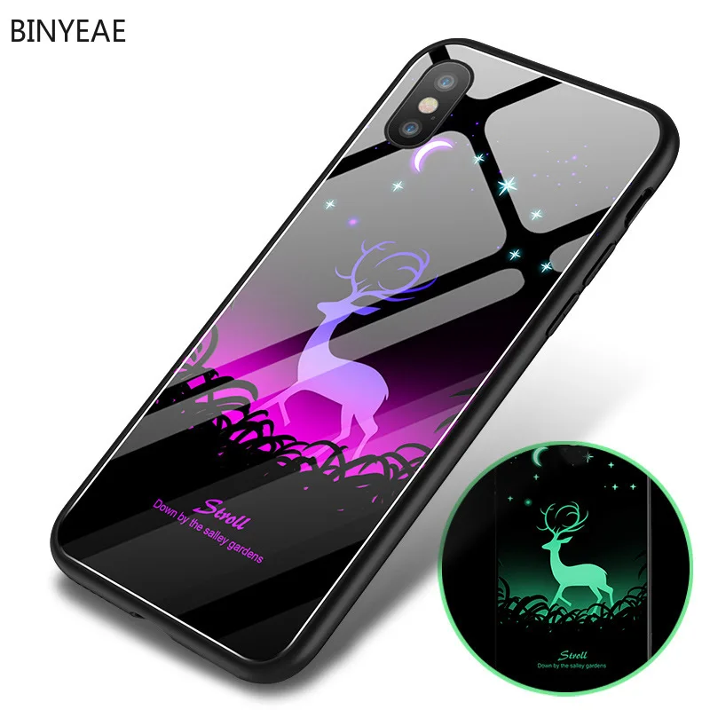 New Iphone 8 Plus Case Cute Mobile Phone 6plus Luminous Tempered Glass 7 |