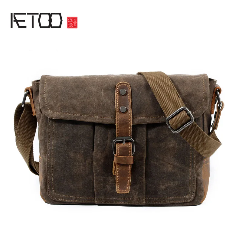 

AETOO CLeather men bag shoulder bag retro fashion leisure men bag business men's shoulder Messenger bag