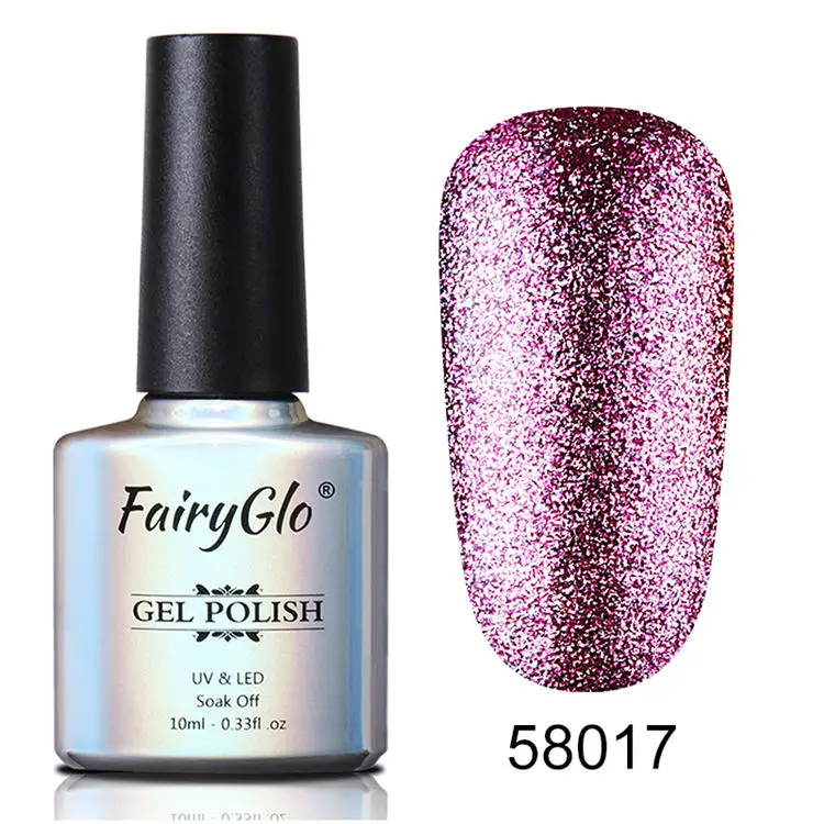 FairyGlo 10 мл Блеск УФ-гель для ногтей Platinum лак замачиваемый Супер Блеск Мерцающий Гель-лак для маникюра DIY ногтей художественный Гель-лак для ногтей - Цвет: 58017