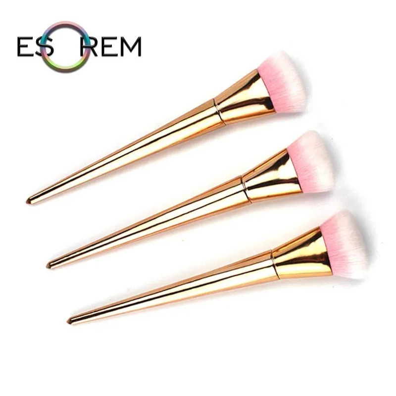 

ESOREM Hot Sale Gold Tapered Handle Contour Brush Flat Definer Cosmetic Brushes Buffing Brush Pinceles Maquillaje SG0060