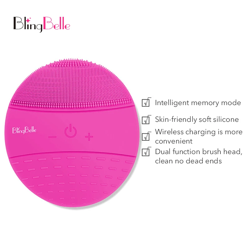 BlingBelle Мягкая силиконовая Очищающая щетка для лица Scrubber 5 зубчатая Беспроводная