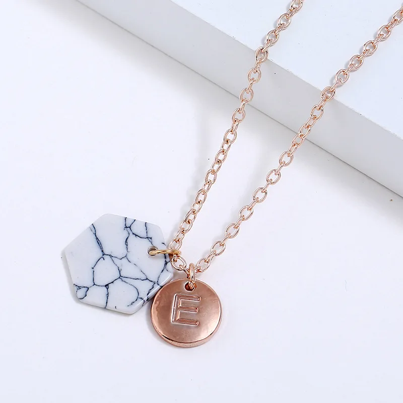 

New Fashion Round Initial Two Pendant Initial Letter Necklace Personality Necklace Name Jewelry Friends Gift pulseira feminina
