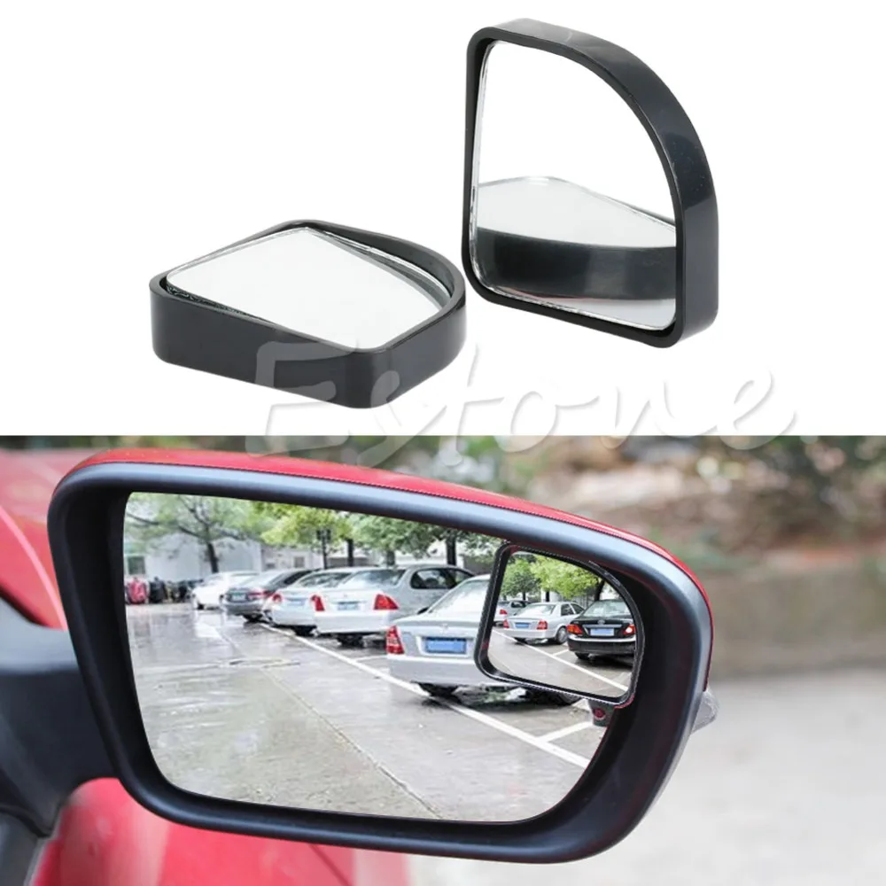 

New 2Pcs Adjustable Black Side Rearview Blind Spot Rear View Auxiliary Mirror For Auto Car