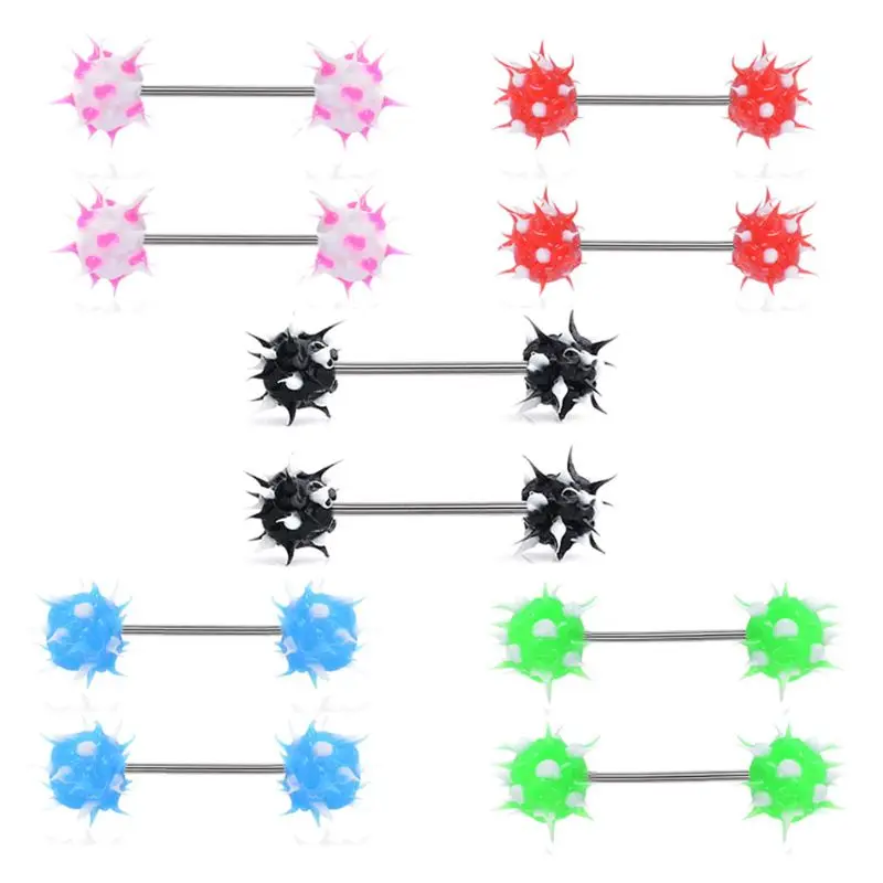 10pcs Nipple Piercing 10 Colors Mixed Silicone Barbell