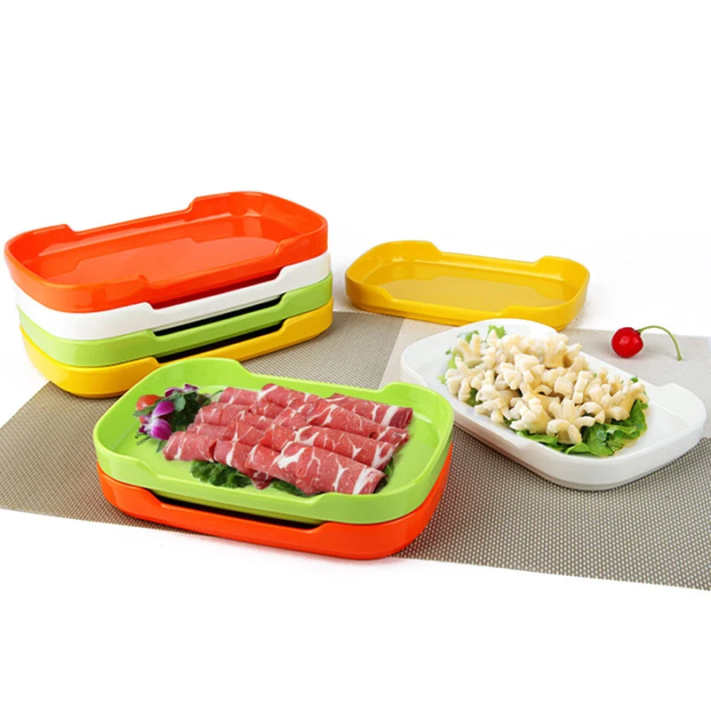 Korean Restaurant Roast Plate Colorful Food Containers Rectangle Vegetable Tray Cafeteria Kitchen Utensils Christmas Tableware | Дом и сад