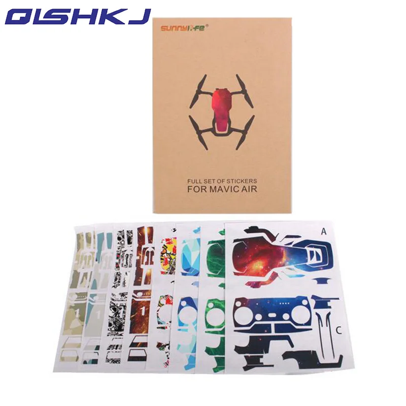 

8 Colors Avaiable Cool Waterproof PVC Stickers Full Set of Skin Decals for DJI MAVIC AIR Drone Accessories