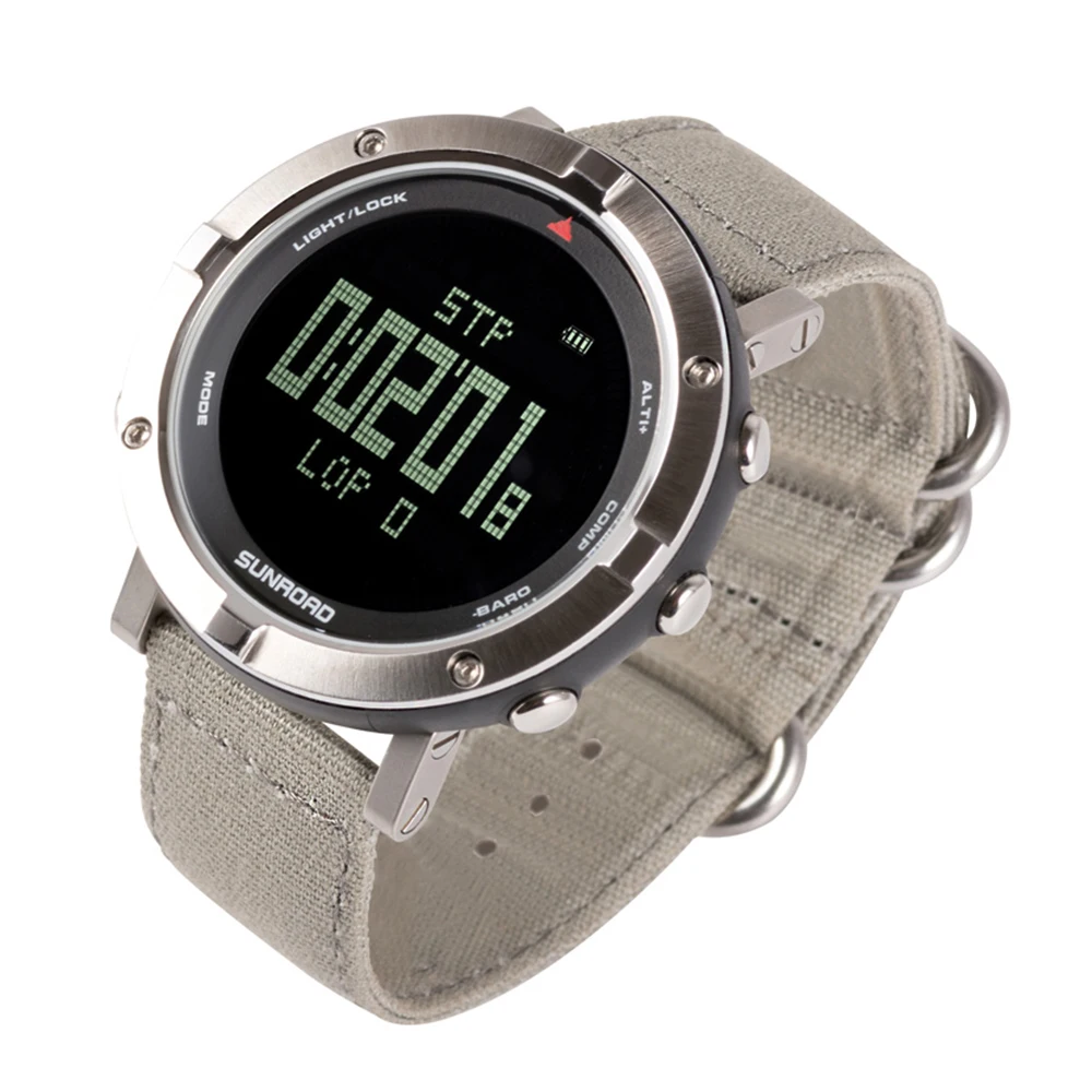 

Men Outdoor Digital Sports Wrist Watch Heart Rate Monitor Pedometer Watch 5ATM Waterproof with Nylon Band