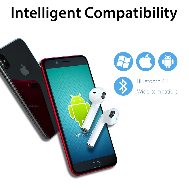 High Quality i7s TWS Mini Wireless Bluetooth Earphones Headphones Stereo Music Earbuds For  Air Pod Iphone Xiaomi