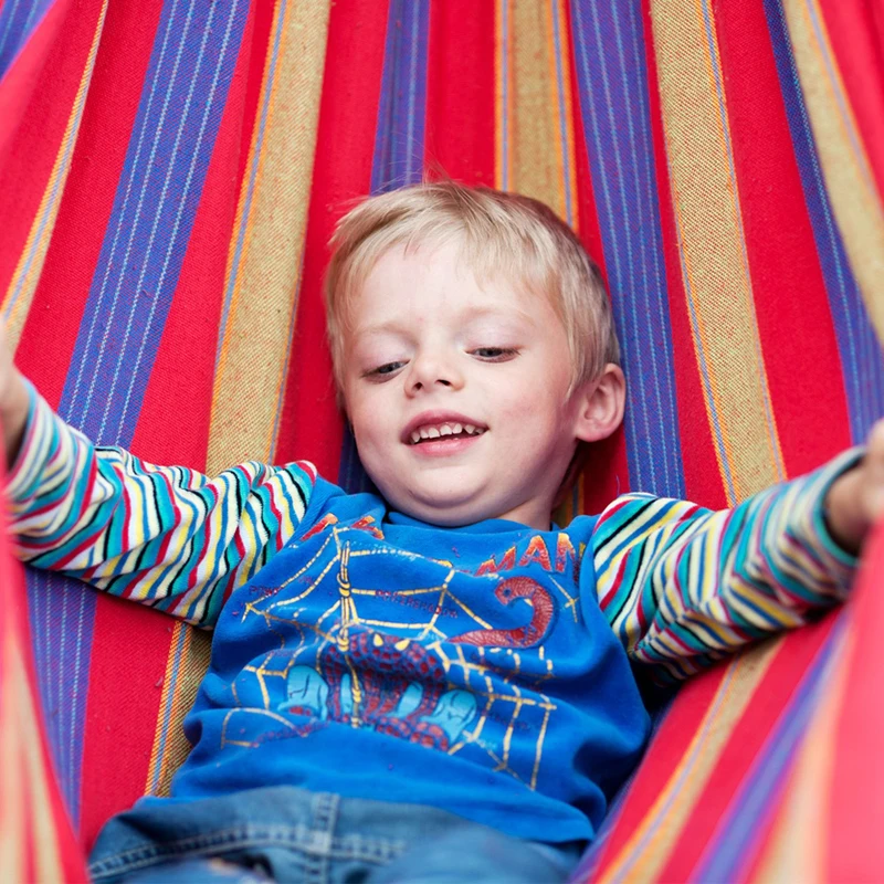 250*150cm 2 People Outdoor Canvas Camping Hammock Bend Wood Stick steady Hamak Garden Swing Hanging Chair Hangmat Blue Red
