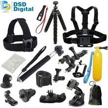 SAQN para sj4000 Sjcam cámara bolsa de kit de accesorios para sj5000x m20 cámara de acción gopro hero5 sesiones negro xiaomi 4 k h8 eken h906F