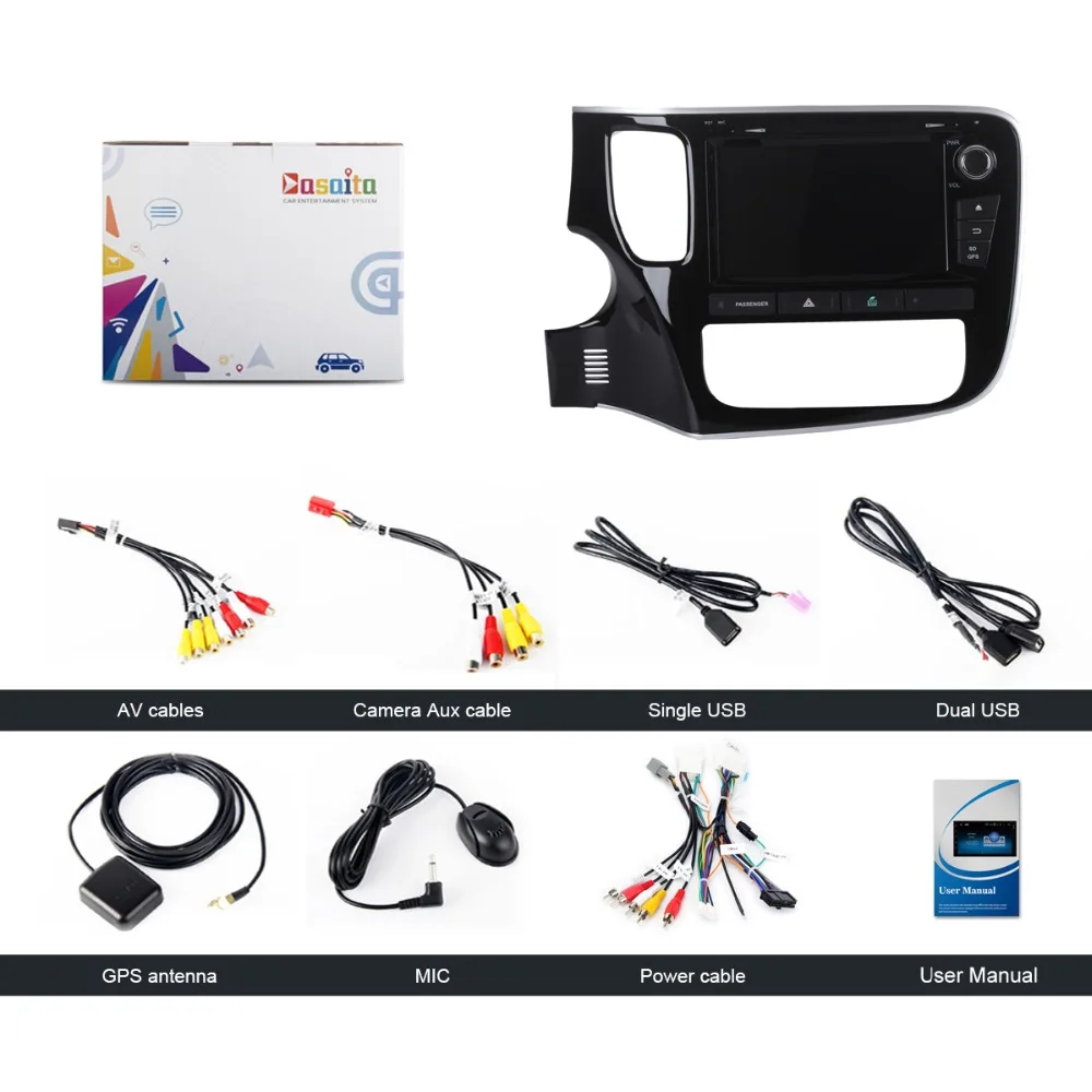 Discount Car 2 din android GPS Navi for Mitsubishi Outlander 2014 2015 2016 auto-radio navigation multimedia 4Gb+32Gb PX5 8-Core 4