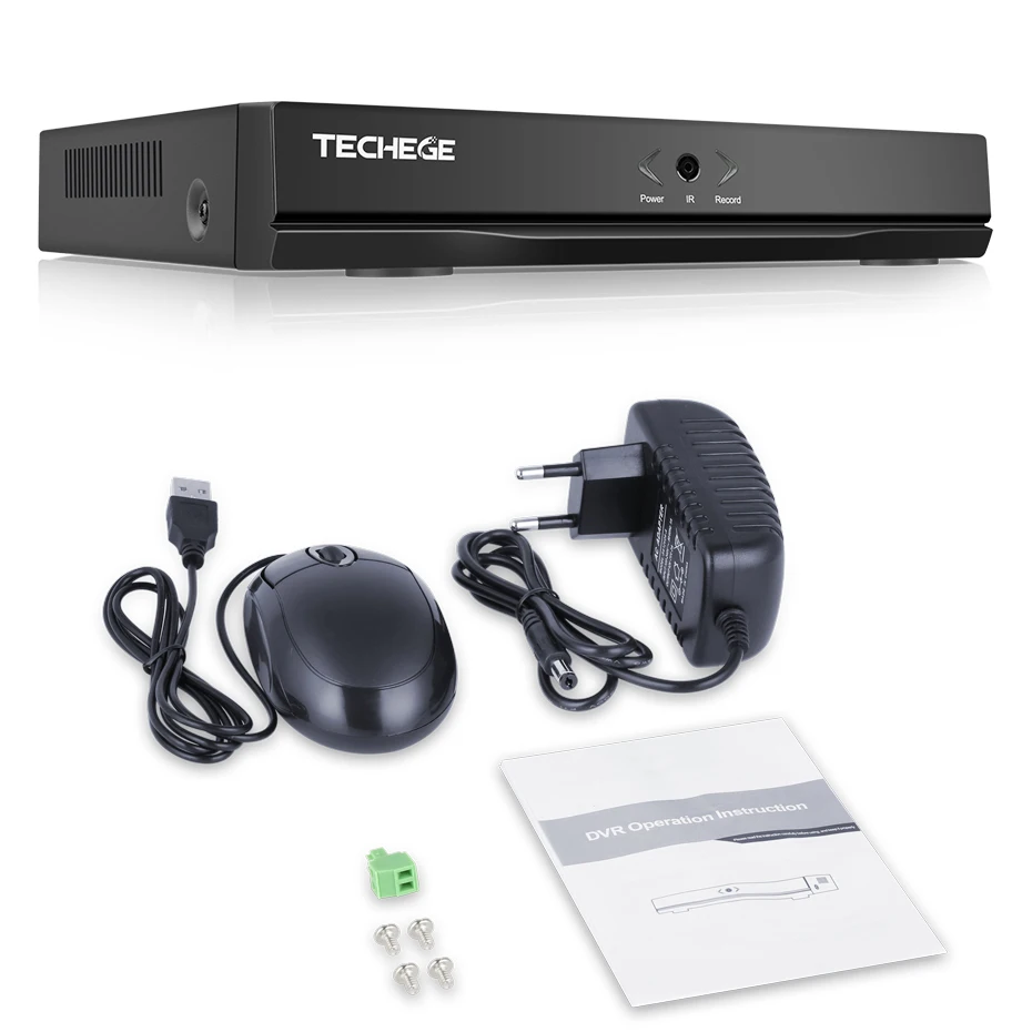 Techege 4 канала 8 каналов AHD DVR видеонаблюдения CCTV видео рекордер 720 P/1080N Гибридный для