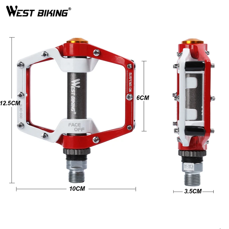 WEST BIKING, Ультралегкая велосипедная педаль, алюминиевый сплав, MTB, шоссейные велосипедные педали, противоскользящие BMX Ciclismo Bicicleta, велосипедные педали с подшипником