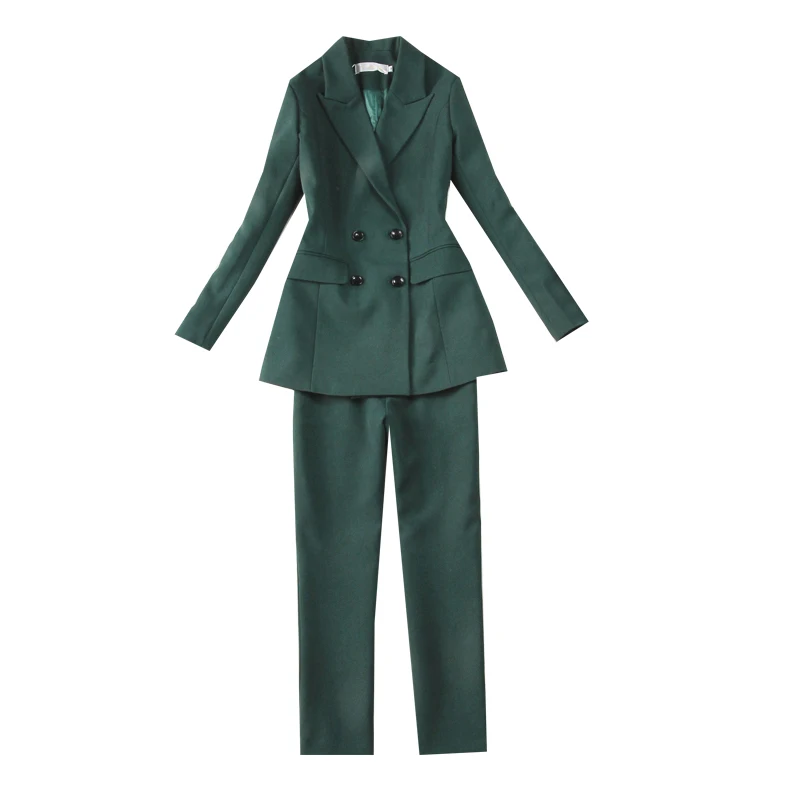 2018 new arrival spring women dress suits two-piece suit Green color 2018 new arrival spring women dress suits two-piece suit Green color