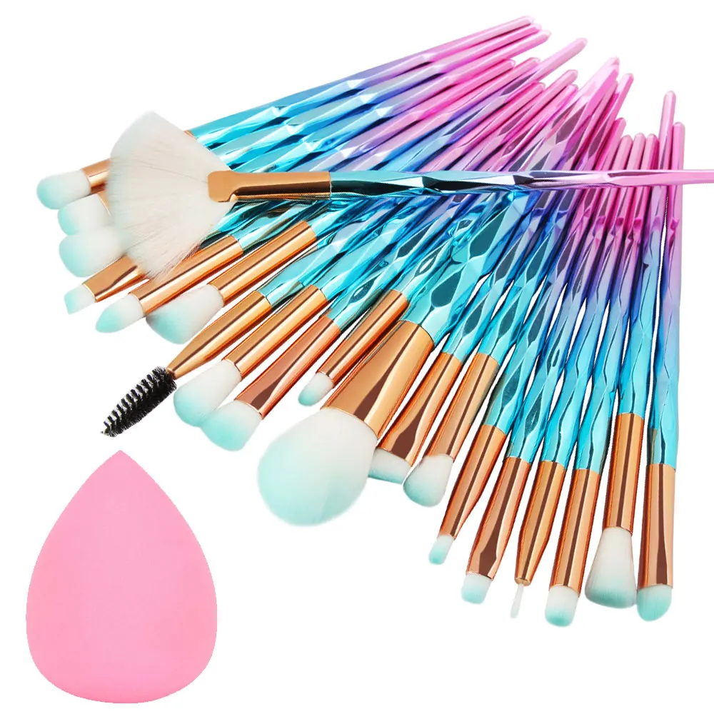 

20Pcs Diamond Makeup Brushes Set shadow Eye shadow Lipstick Powder Foundation Blush Blending Beauty Make Up Brush