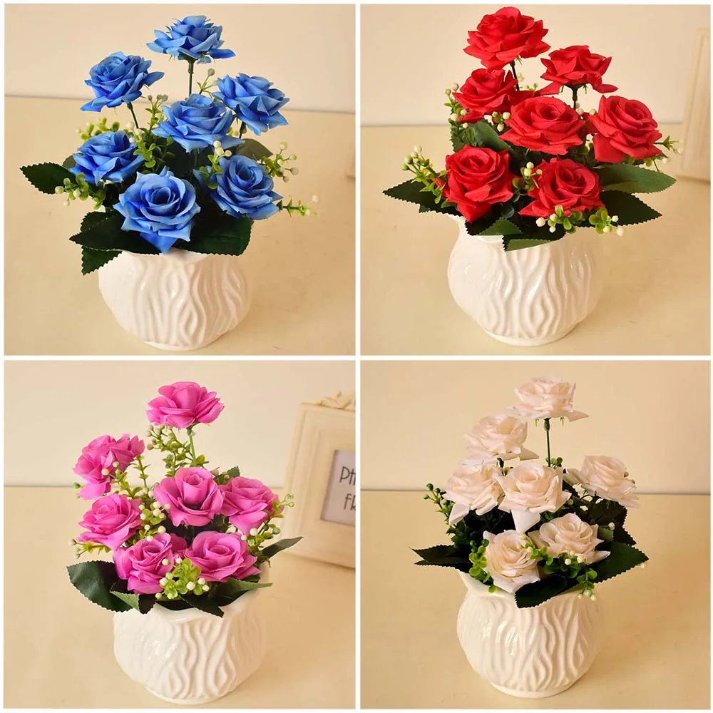 Online Get Cheap Red Flower China Aliexpresscom Alibaba Group - Silk Rose Artificial Flower And China White Vase Set Home Garden Tabletopparty Wedding Decorations Blue Red Fake Plastic Flower online get cheap red flower china aliexpresscom alibaba group - silk rose artificial flower and china white vase set home garden tabletopparty wedding decorations blue red fake plastic flower
