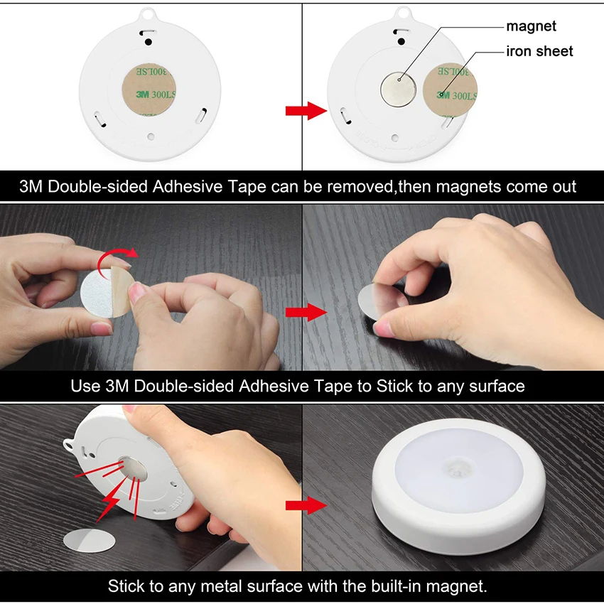Модернизированный датчик движения светодиодный ночник беспроводной детектор настенный светильник на магните светодиодный шкаф для прихожей