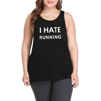 

I Hate Running Runner Plus Size Workout Casual Tank Tops Womens