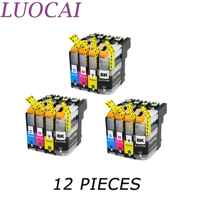 12 шт. LC131 LuoCai совместимые чернильные картриджи для Brother DCP J152W J172W J552DW J752DW MFC J245 J470DW