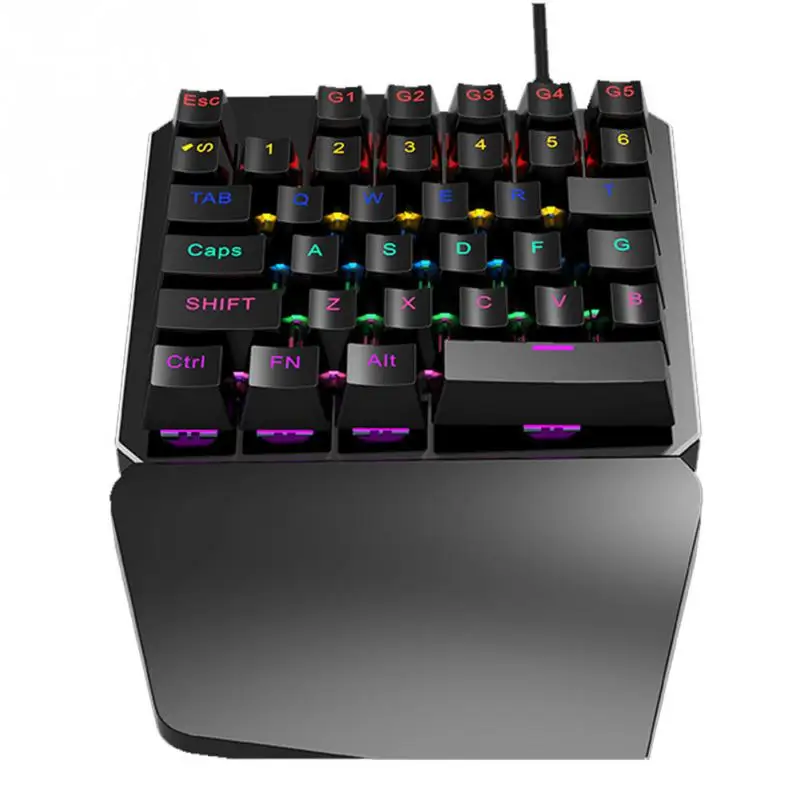 

2018 Gaming Mouse wired 35keys Mouse For Laptops 7 Backlight Green Axis Mechanical Keyboard Full Key No Conflict Game Mouse