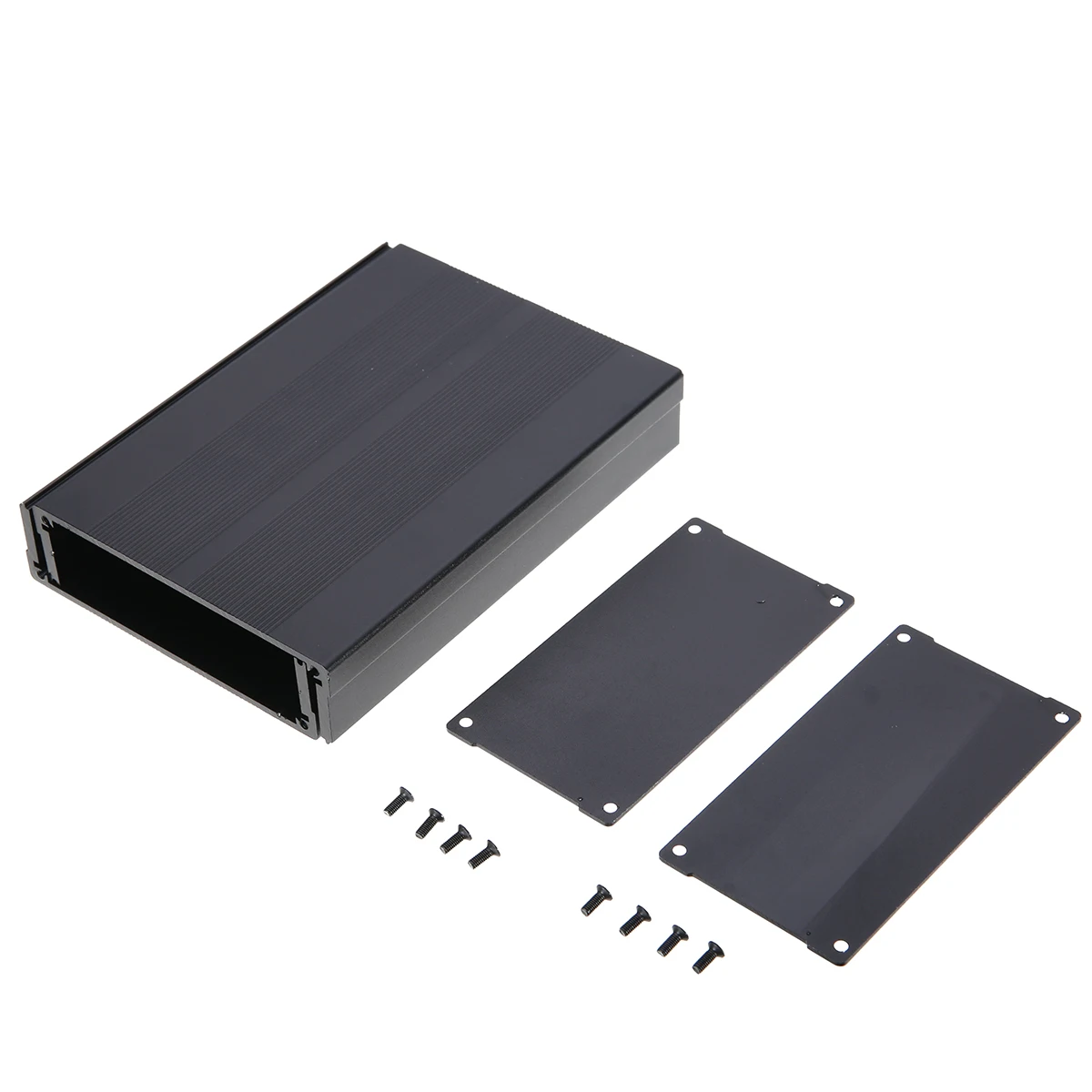 Aluminum PCB Instrument Box with 8 Screws Aluminum Box Enclosure Case Circuit Board Project Electronic 150x105x55mm Black