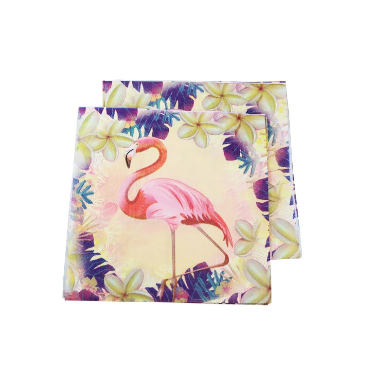 

10pcs/lot Flamingo Party Dinnerware Set Disposable Napkin Party Decoration Kids Birthday Summer Hawaiian Supplies Supplier