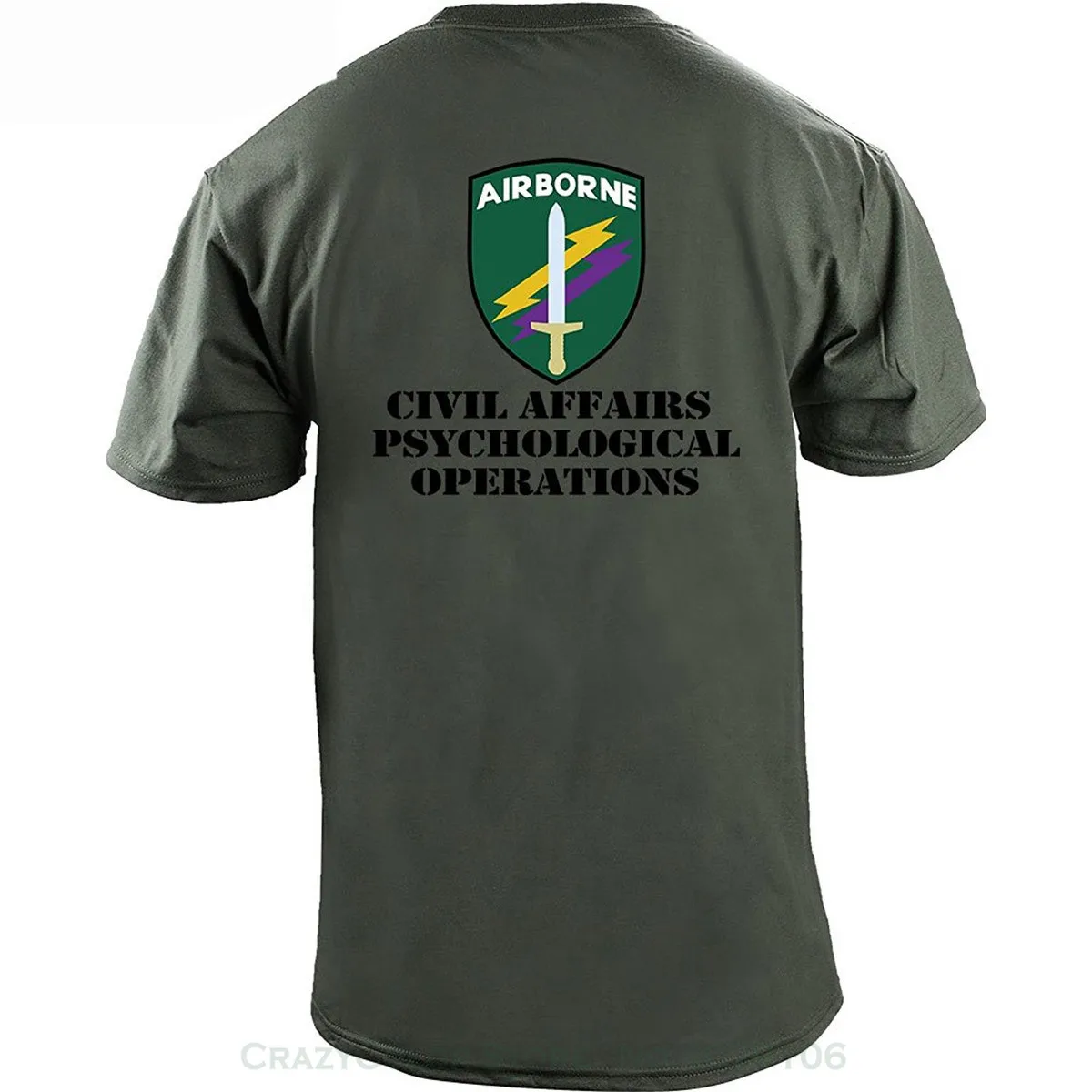 

GILDAN 100% Cotton Short Sleeve O-neck Tops Tee Shirts Army Civil Affairs Psychological Operations Full Color T-shirt