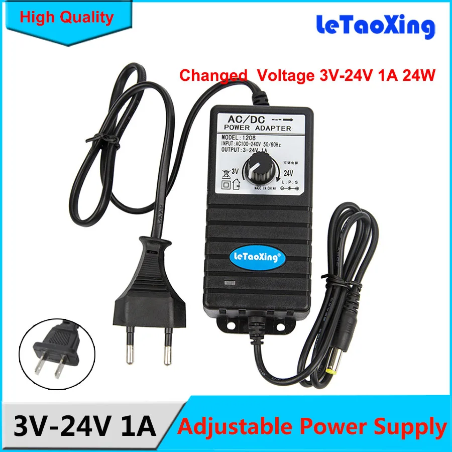 

Adjustable Power Adaptor 3V-24V 1A 3.8V 5V 6V 7V 8V 13V 16V 17V 18V 20V 22V 24V adjustable adapter for speed controller fan