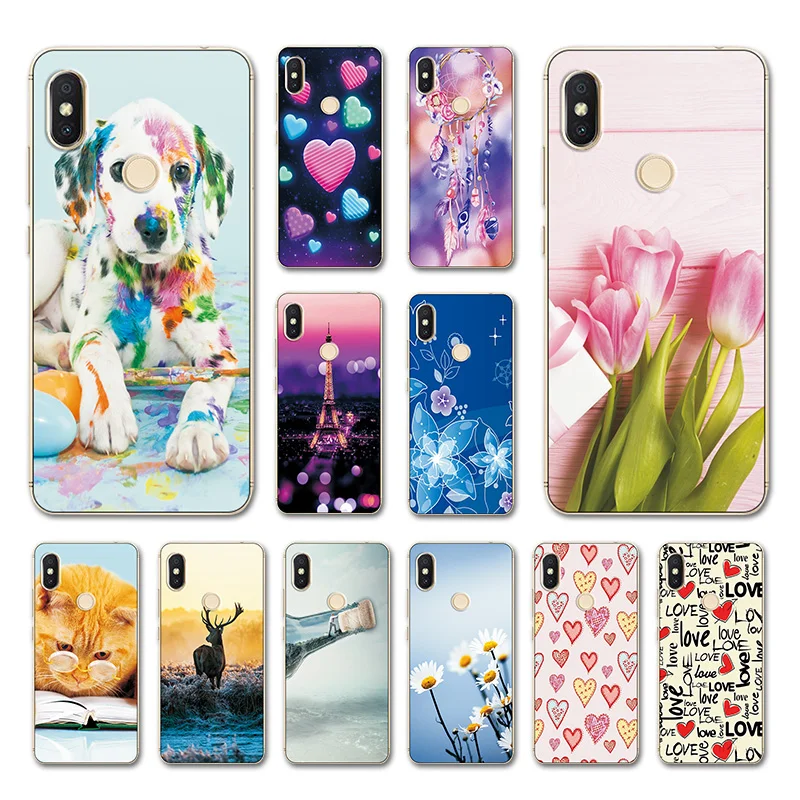 

For Redmi S2 GO Phone Case Love Heart Back Cover For Xiaomi Pocophone F1 Cute Style For Xiaomi MiA2 MiA1 Cases A2 Lite Fundas