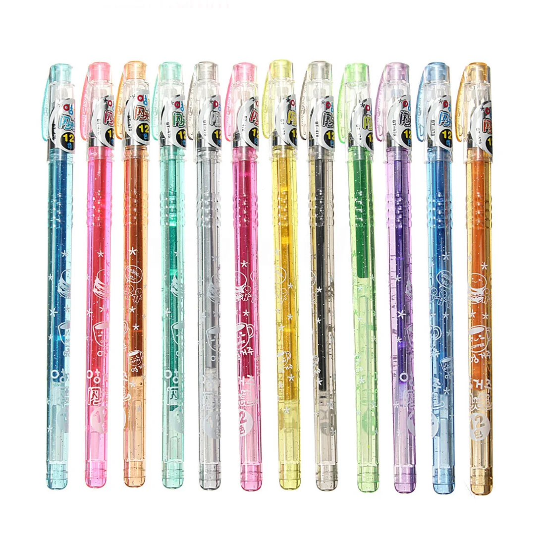 

1Set 12 1.0mm colors Glitter Gel Pens for Crafts Scrapbooking DIY Gift Card