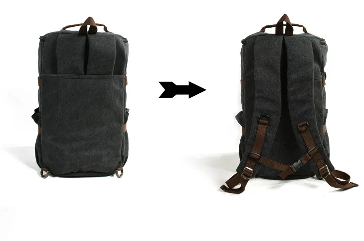 M228 Многофункциональный унисекс хлопок холст кожаные рюкзаки большой Ёмкость классические сумки складной рюкзак дорожная ранцы