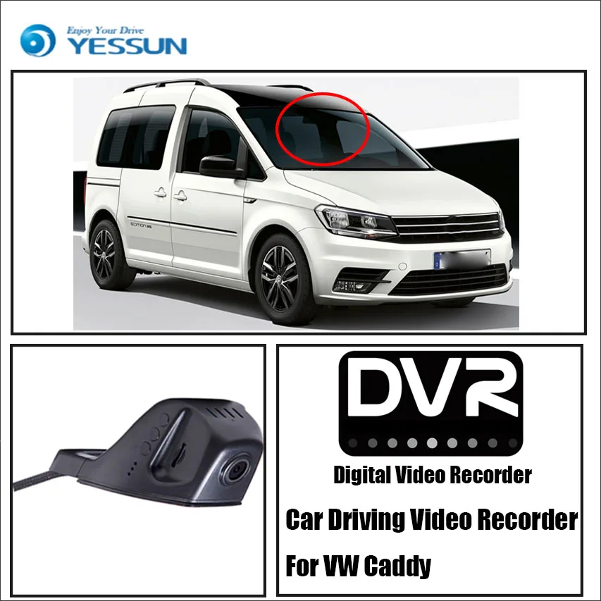 YESSUN для Volkswagen Caddy Автомобильная Передняя приборная камера CAM-для iPhone Android APP функция управления/DVR вождения видео рекордер