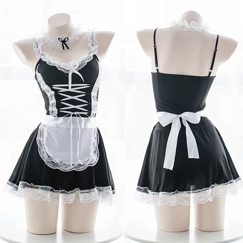 

uniform Sexy Lingerie Cosplay French Apron Maid Servant Lolita Sexy Costume Babydoll Dress Uniform Erotic Lingerie Role play