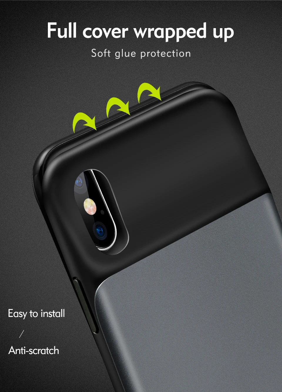 External Battery Pack + Magnetic Function For iPhone X Cover Wholesale Luxury Liquid Smart Blank Mobile Phone Case For iPhoneX (8)