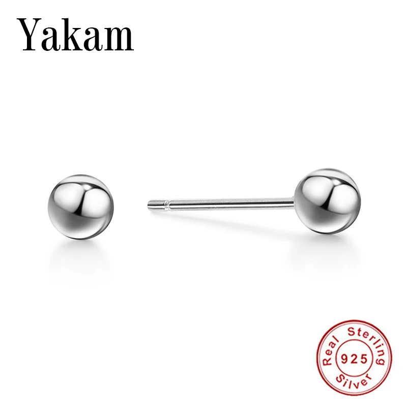 

Korean 925 Sterling Silver Earring Glossy Small Ball Earrings for Women Girls Mini Beads Fashion Jewelry Personalized Gifts 2019
