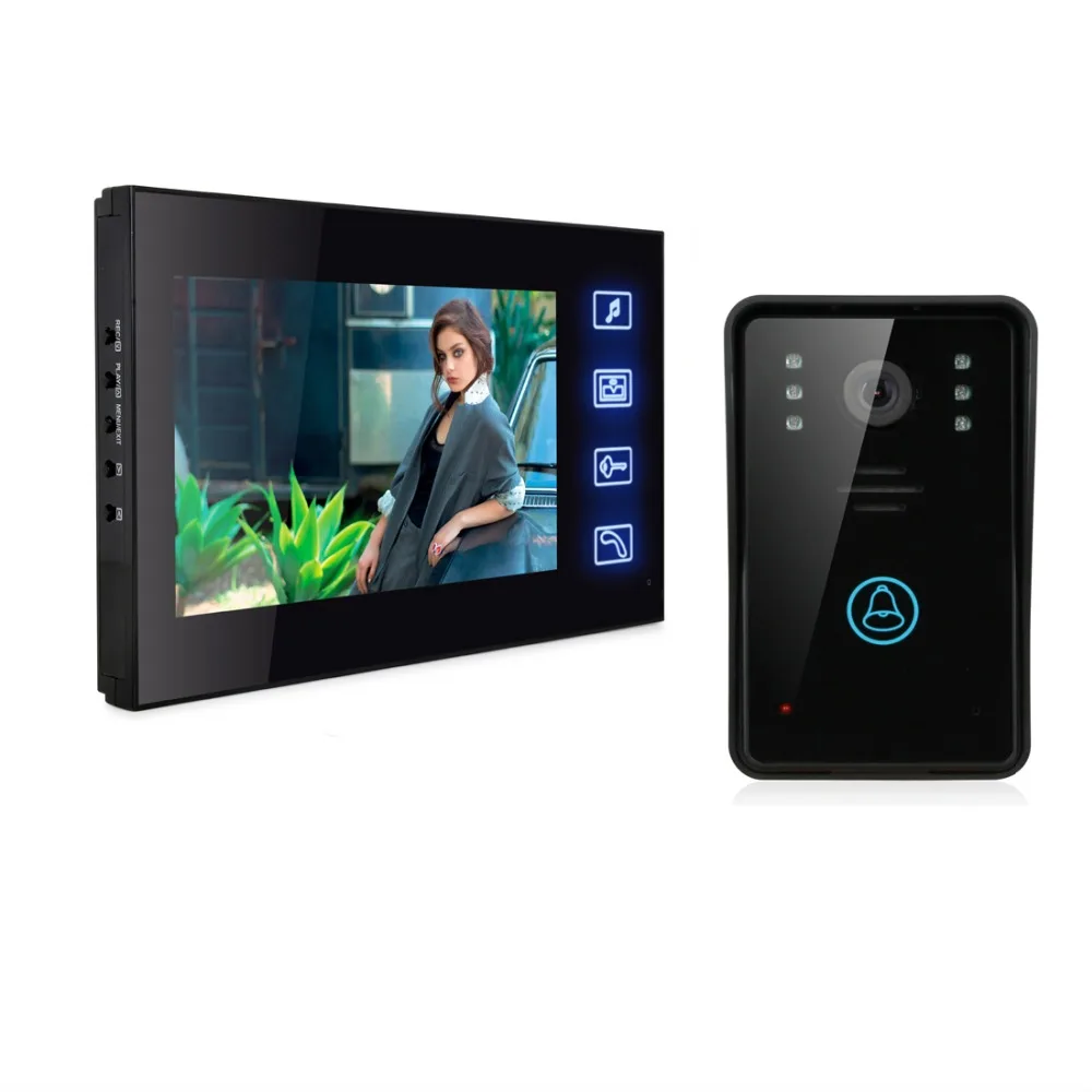 SmartYIBA видеодомофон 7 дюймов сенсорный монитор видео телефон двери визуальный домофон дверной звонок RFID пароль камера комплект SD запись