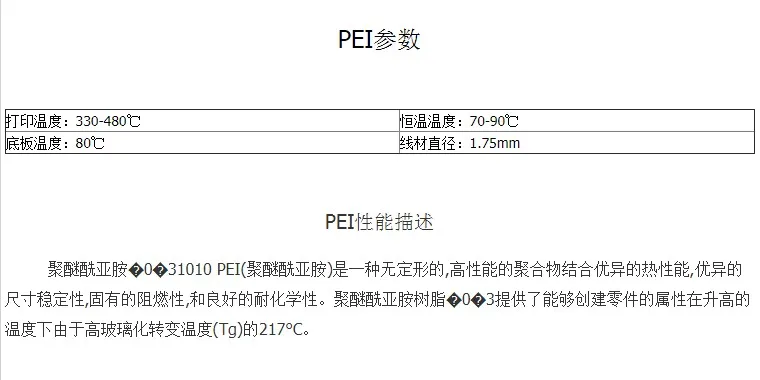 PEI нити 3d принтер печать PEI 1,75 мм