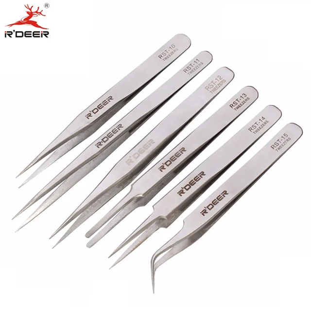 RDEER Electronics Tweezers Stainless Steel Precision Medical Tweezer