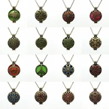 16PC Vintage Bronze Mix Design Alloy Trendy Locket Fragrance Essential Oil Perfume Diffuser Pendant Necklace Jewelry Women Gift