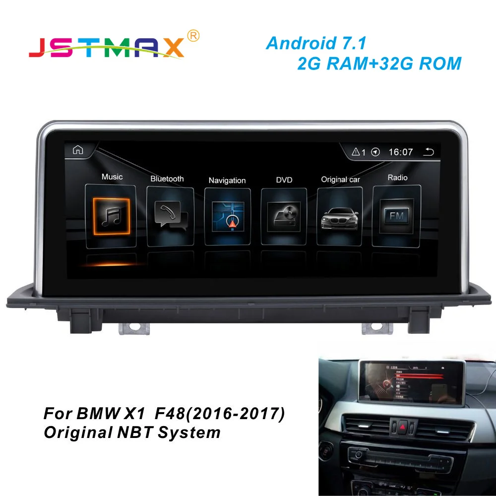 JSTMAX Android 7.1 Car GPS Navi Radio head unit player For BMW X1 F48