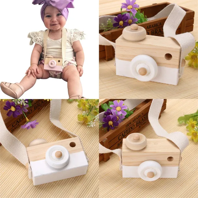 Cute Nordic Hanging Wooden Camera Toy 10*8*5.5cm Room Decor Furnishing Articles Baby Birthday Toy Gifts For Children 1