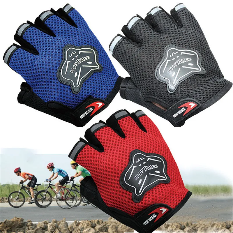 2016 New Men's Boys Cycling Gloves Bike Bicycle Gloves Anti Skid Sports Half Finger Breathable Mesh Gloves FHJ807 boys-bike