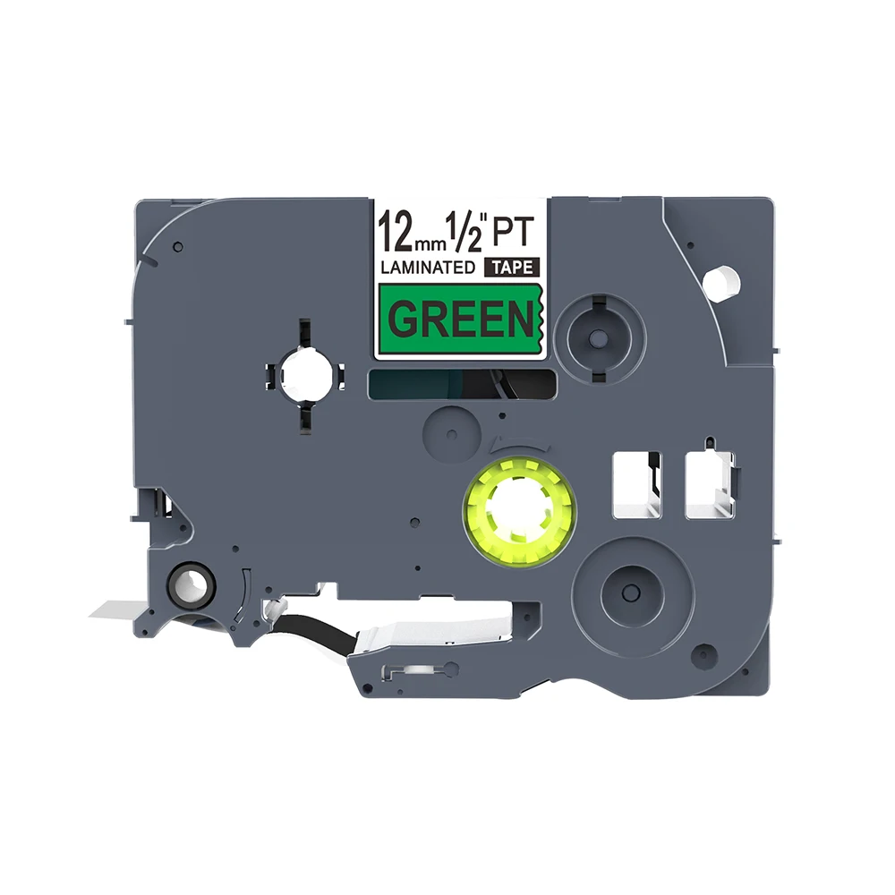 1 шт. PUTY смешанный цвет TZe231 возможна печать на ленте Brother P-touch 12 мм черный на белый ламинированный Принтер Этикеток TZe231 - Цвет: Black On Green