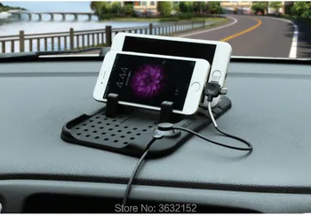 

3 In 1 Magnetic Charge Silicone Anti-Slip Mat Car Navigation Mobile Phone USB Charger for Sunny