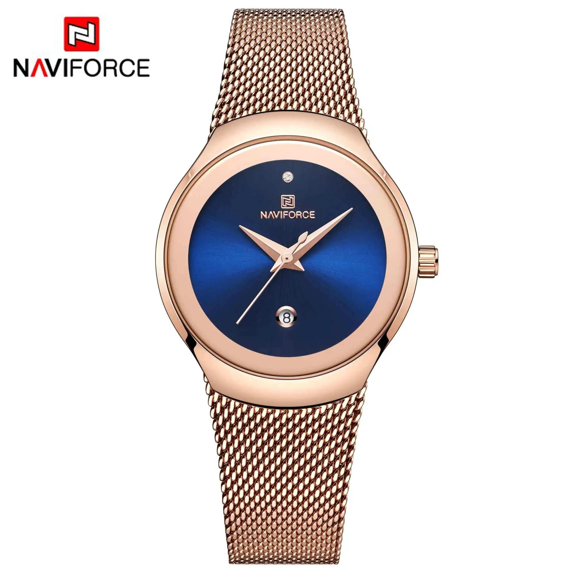 Women's Luxury Rose Gold Ultra-Thin Waterproof Quartz Watch by NAVIFORCE